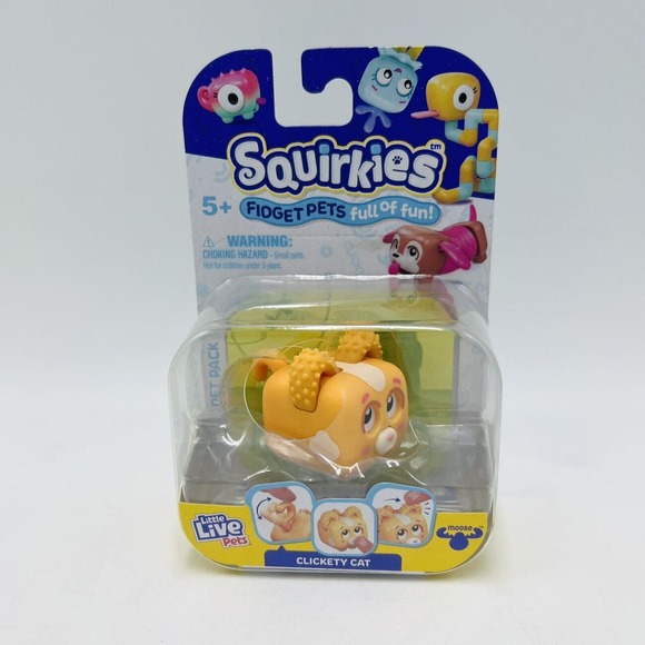 Squirkies Clickety Cat Yellow Fidget Pet Little Live 2022 New - Picture 1 of 2